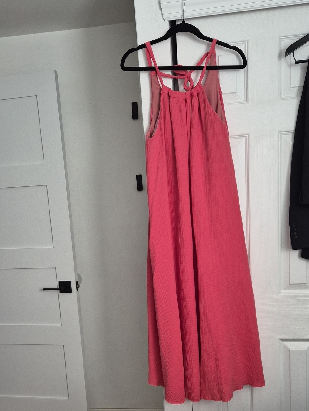 Sleeveless Tie-Back Maxi Dress in Coral